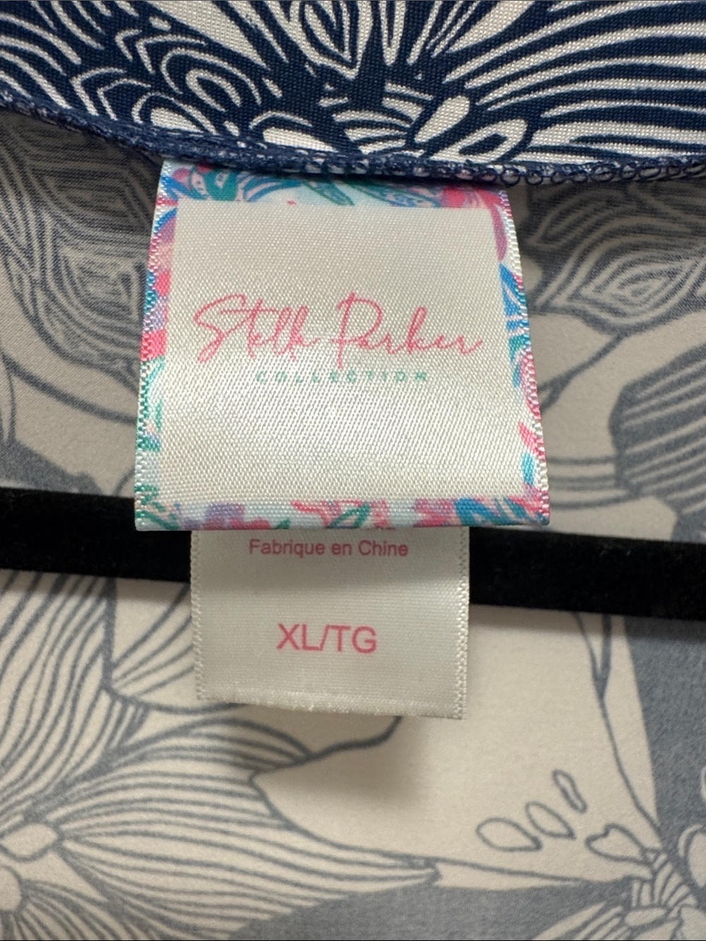 🆕 Stella Parker Navy & White Floral Print Resort Tunic Dress Cover Up. XL. NWOT🌴 - Picture 2 of 4